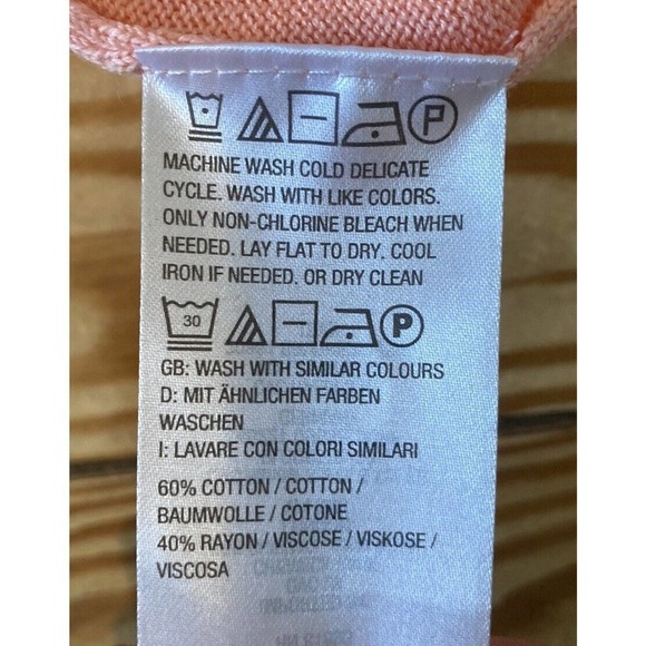 Isaac Mizrahi Live V Neck Sweater Size Large Women’s Coral Short Sleeve - Picture 4 of 6